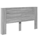 vidaXL Čelo postele so stroboskopom Sivá Sonoma 180 x 16,5 x 103,5 cm – Obrázok 2
