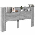 vidaXL Čelo postele so stroboskopom Sivá Sonoma 180 x 16,5 x 103,5 cm – Obrázok 3