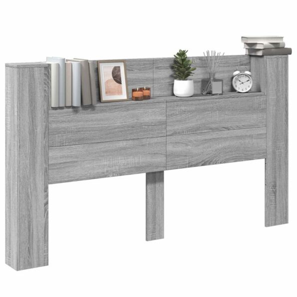 vidaXL Čelo postele so stroboskopom Sivá Sonoma 180 x 16,5 x 103,5 cm – Obrázok 3
