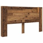 vidaXL Čelo postele so stroboskopom Staré drevo 180 x 16,5 x 103,5 cm – Obrázok 2