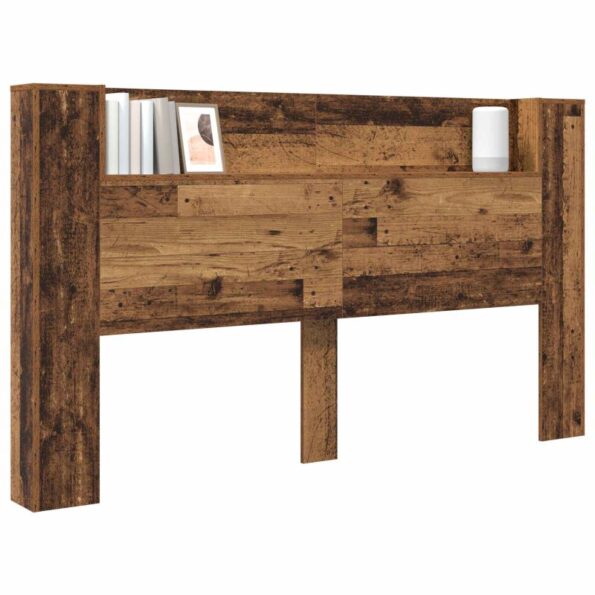 vidaXL Čelo postele so stroboskopom Staré drevo 180 x 16,5 x 103,5 cm – Obrázok 3