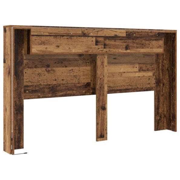 vidaXL Čelo postele so stroboskopom Staré drevo 180 x 16,5 x 103,5 cm – Obrázok 7