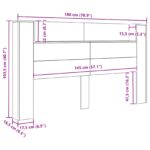 vidaXL Čelo postele so stroboskopom Čierny dub 180 x 16,5 x 103,5 cm – Obrázok 11