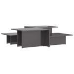 vidaXL Konferenčné stolíky 2 ks, lesklé sivé 111,5x50x33 cm – Obrázok 2