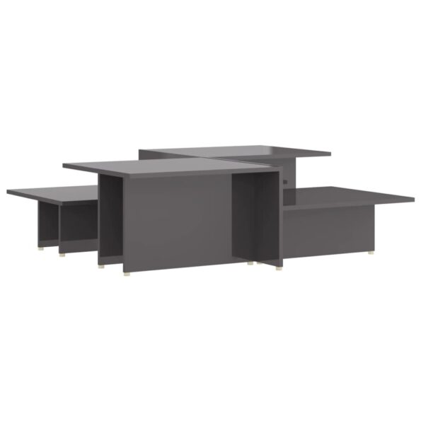 vidaXL Konferenčné stolíky 2 ks, lesklé sivé 111,5x50x33 cm – Obrázok 2