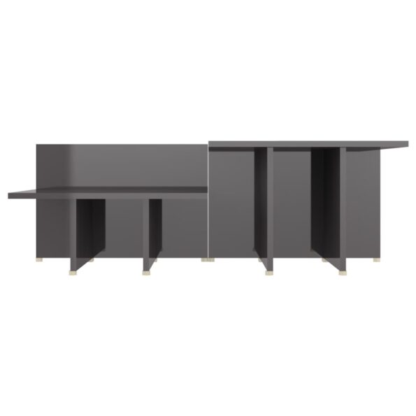 vidaXL Konferenčné stolíky 2 ks, lesklé sivé 111,5x50x33 cm – Obrázok 5