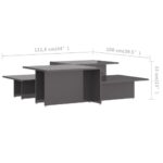 vidaXL Konferenčné stolíky 2 ks, lesklé sivé 111,5x50x33 cm – Obrázok 6