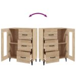 vidaXL Komoda dub sonoma 69,5x34x90 cm kompozitné drevo – Obrázok 9