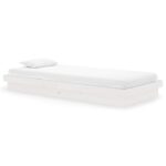 vidaXL Posteľný rám biely masívne drevo 90x200 cm – Obrázok 2