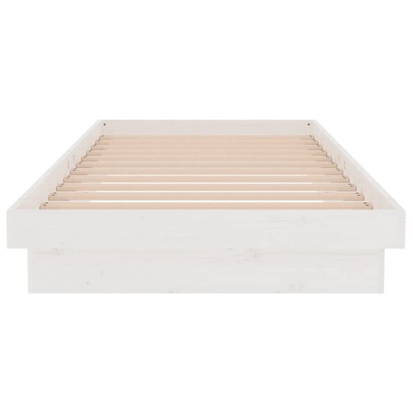 vidaXL Posteľný rám biely masívne drevo 90x200 cm – Obrázok 5
