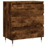 vidaXL Komoda dymový dub 60x35x70 cm spracované drevo – Obrázok 2