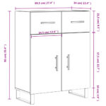 vidaXL Komoda dub sonoma 69,5x34x90 cm kompozitné drevo – Obrázok 13