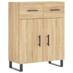 vidaXL Komoda dub sonoma 69,5x34x90 cm kompozitné drevo – Obrázok 2
