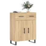 vidaXL Komoda dub sonoma 69,5x34x90 cm kompozitné drevo – Obrázok 3