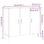 vidaXL Komoda dub sonoma 90x34x80 cm kompozitné drevo – Obrázok 13