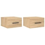 vidaXL Nástenné nočné stolíky 2 ks dub sonoma 35x35x20 cm – Obrázok 2