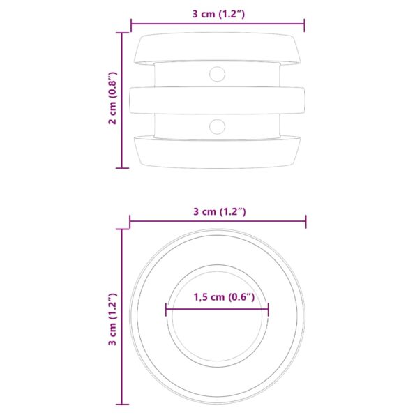 vidaXL Stôl na futbalové bumpry 3 x 3 x 2 cm tyč 16 pcs Čierna – Obrázok 5