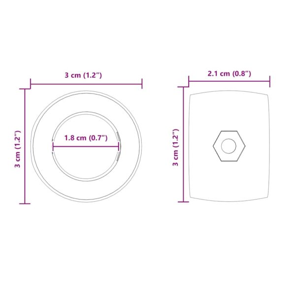 vidaXL Futbalové ložiská pre stôl 10 pcs Čierna 3 x 3 x 1,4 cm Plast – Obrázok 6