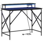 vidaXL Stôl s poličkou Čierny dub 100 x 50 x 86,5 cm Kompozitné drevo – Obrázok 2