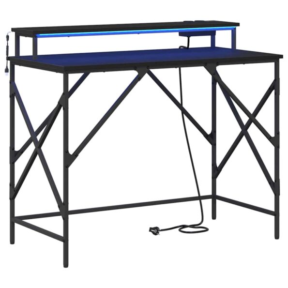 vidaXL Stôl s poličkou Čierny dub 100 x 50 x 86,5 cm Kompozitné drevo – Obrázok 2