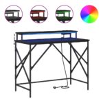 vidaXL Stôl s poličkou Čierny dub 100 x 50 x 86,5 cm Kompozitné drevo – Obrázok 4