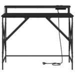 vidaXL Stôl s poličkou Čierny dub 100 x 50 x 86,5 cm Kompozitné drevo – Obrázok 7
