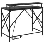 vidaXL Stôl s poličkou Čierny dub 100 x 50 x 86,5 cm Kompozitné drevo – Obrázok 9
