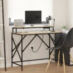 vidaXL Stôl s poličkou Sonoma dub 100 x 50 x 86,5 cm Kompozitné drevo