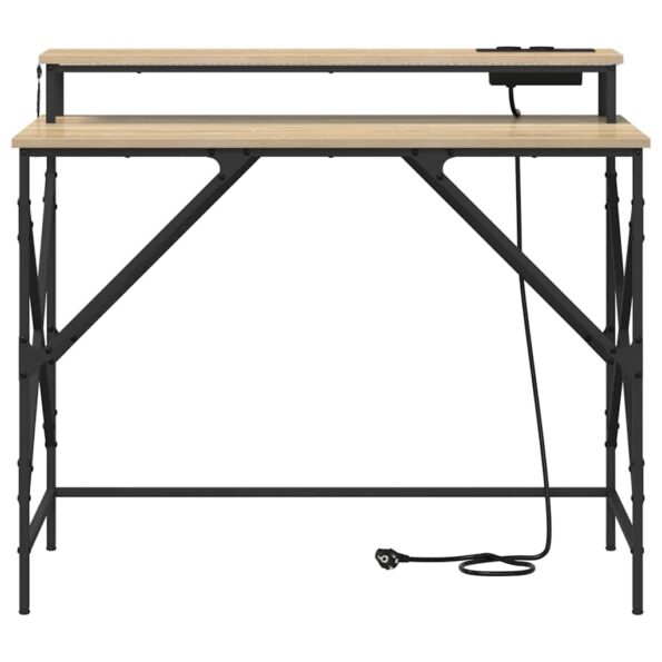vidaXL Stôl s poličkou Sonoma dub 100 x 50 x 86,5 cm Kompozitné drevo – Obrázok 7