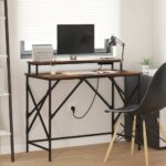 vidaXL Stôl Tmavý dub 100 x 50 x 86.5 cm Kompozitné drevo