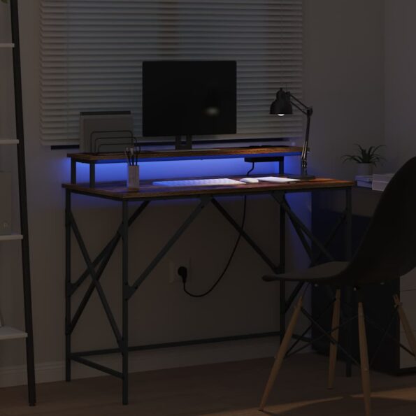 vidaXL Stôl Tmavý dub 100 x 50 x 86.5 cm Kompozitné drevo – Obrázok 5