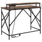 vidaXL Stôl Tmavý dub 100 x 50 x 86.5 cm Kompozitné drevo – Obrázok 9