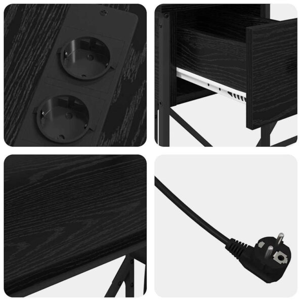 vidaXL Stôl Čierny dub 120 x 79 x 86.5 cm Kompozitné drevo – Obrázok 11