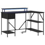 vidaXL Stôl Čierny dub 120 x 79 x 86.5 cm Kompozitné drevo – Obrázok 2