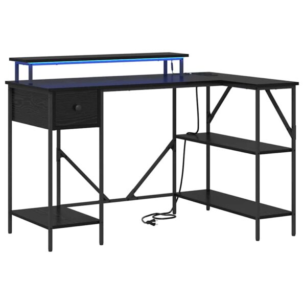 vidaXL Stôl Čierny dub 120 x 79 x 86.5 cm Kompozitné drevo – Obrázok 2