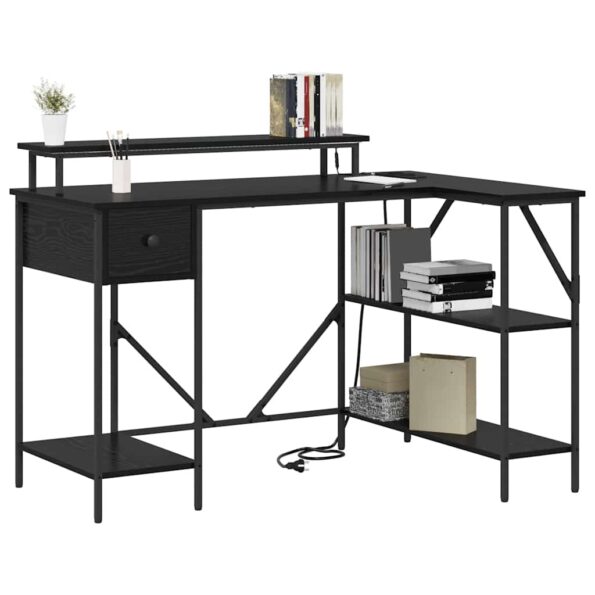 vidaXL Stôl Čierny dub 120 x 79 x 86.5 cm Kompozitné drevo – Obrázok 3