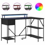 vidaXL Stôl Čierny dub 120 x 79 x 86.5 cm Kompozitné drevo – Obrázok 4