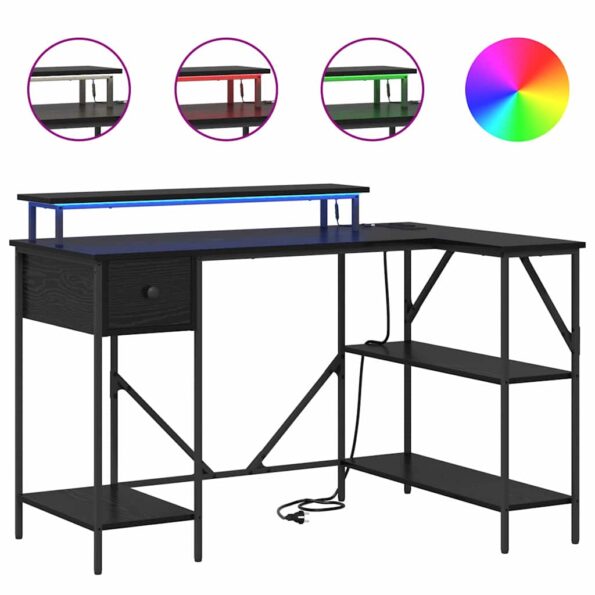 vidaXL Stôl Čierny dub 120 x 79 x 86.5 cm Kompozitné drevo – Obrázok 4