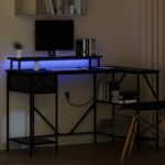 vidaXL Stôl Čierny dub 120 x 79 x 86.5 cm Kompozitné drevo – Obrázok 5