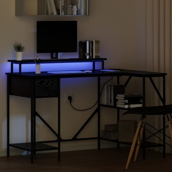 vidaXL Stôl Čierny dub 120 x 79 x 86.5 cm Kompozitné drevo – Obrázok 5