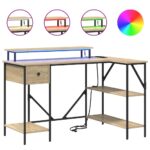 vidaXL Stôl dub sonoma 120 x 79 x 86.5 cm Kompozitné drevo – Obrázok 4