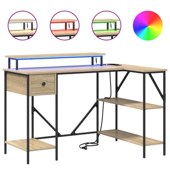 vidaXL Stôl dub sonoma 120 x 79 x 86.5 cm Kompozitné drevo – Obrázok 4