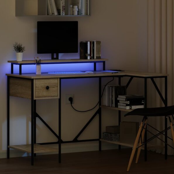 vidaXL Stôl dub sonoma 120 x 79 x 86.5 cm Kompozitné drevo – Obrázok 5