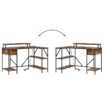 vidaXL Stôl so zásuvkou Dymová dub 120 x 79 x 86,5 cm Kompozitné drevo – Obrázok 13