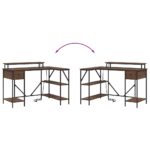 vidaXL Stôl so zásuvkou Hnedý dub 120 x 79 x 86,5 cm Kompozitné drevo – Obrázok 13