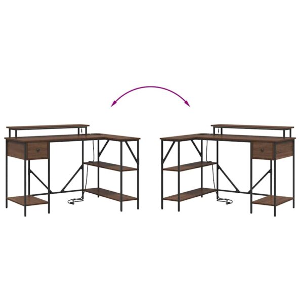 vidaXL Stôl so zásuvkou Hnedý dub 120 x 79 x 86,5 cm Kompozitné drevo – Obrázok 13