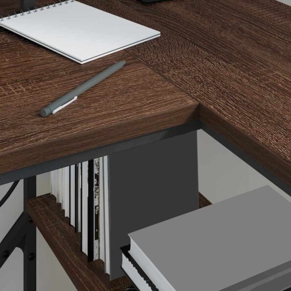 vidaXL Stôl so zásuvkou Hnedý dub 120 x 79 x 86,5 cm Kompozitné drevo – Obrázok 6