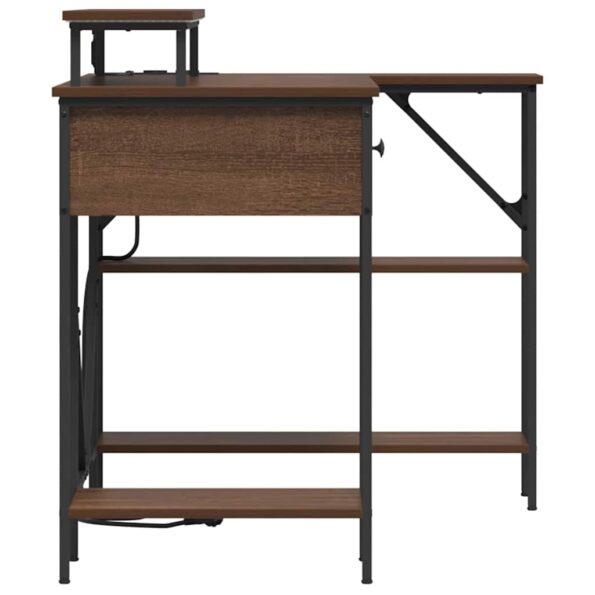 vidaXL Stôl so zásuvkou Hnedý dub 120 x 79 x 86,5 cm Kompozitné drevo – Obrázok 9