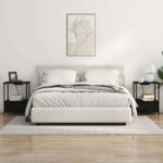 vidaXL Nočný stolík s nabíjacou stanicou Čierny dub Kompozitné drevo – Obrázok 4