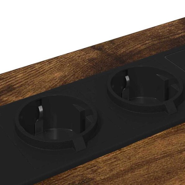 vidaXL Nočný stolík s nabíjacou stanicou so zásuvkou 2 pcs Tmavý dub – Obrázok 10